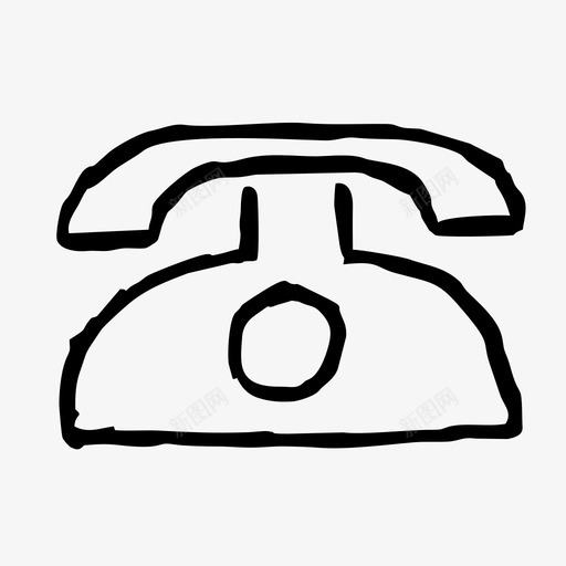 电话手绘素描图标svg_新图网 https://ixintu.com 手绘 电话 素描