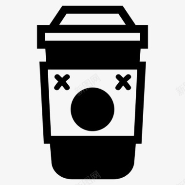 死外卖咖啡杯卡布奇诺星期一图标图标