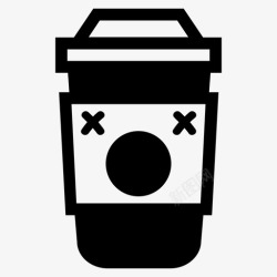 星期一标志死外卖咖啡杯卡布奇诺星期一图标高清图片