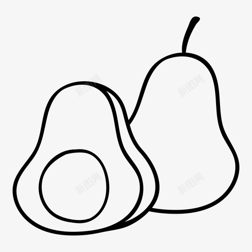 鳄梨水果图标svg_新图网 https://ixintu.com 水果 鳄梨
