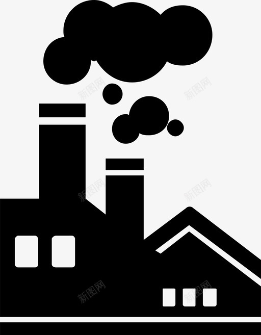 工厂建筑污染图标svg_新图网 https://ixintu.com 工厂 建筑 污染 生产