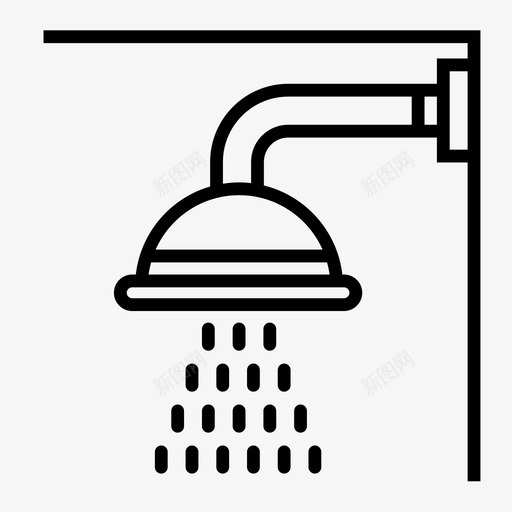 淋浴洗澡淋浴喷头图标svg_新图网 https://ixintu.com 夏季 洗澡 淋浴 淋浴喷头