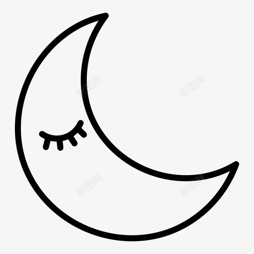月亮夜晚睡觉图标svg_新图网 https://ixintu.com 夜晚 月亮 睡觉