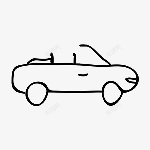 敞篷车轿车风格图标svg_新图网 https://ixintu.com 敞篷车 车辆 轿车 风格