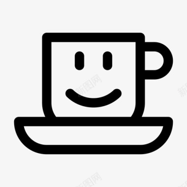 茶杯快乐微笑图标图标