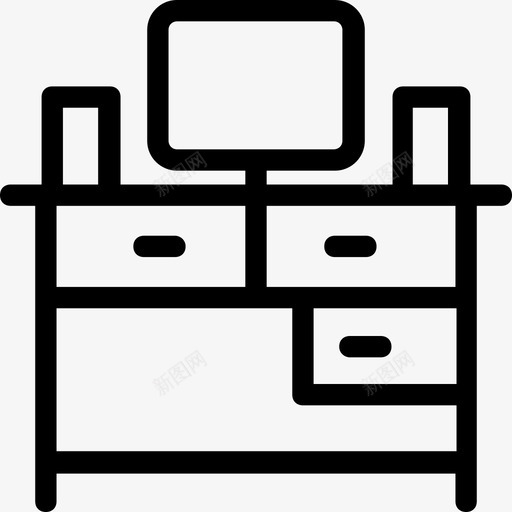 书桌室内显示器图标svg_新图网 https://ixintu.com 书桌 室内 显示器 桌子 酒店平滑线条图标