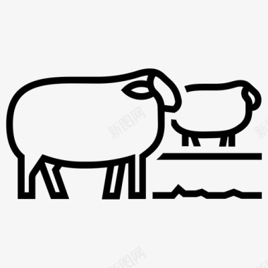 绵羊群母羊绵羊图标图标