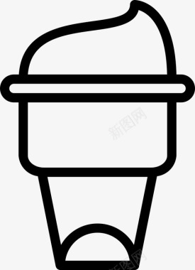 冰淇淋筒快餐冰淇淋图标图标