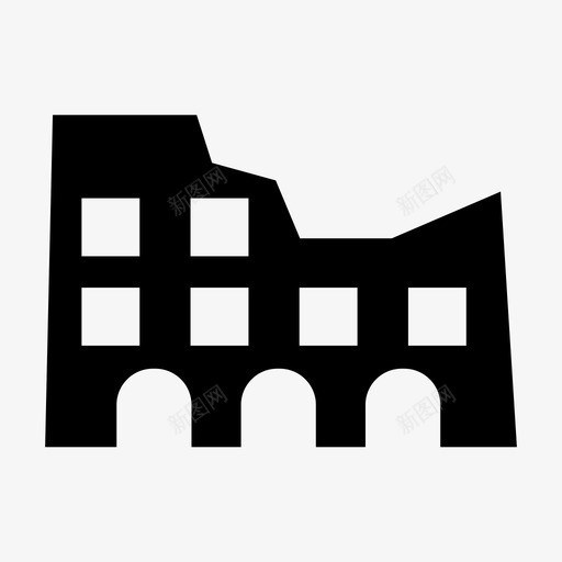 罗马建筑地标图标svg_新图网 https://ixintu.com 地标 建筑 旅游 纪念碑 罗马 首都世界地标符号