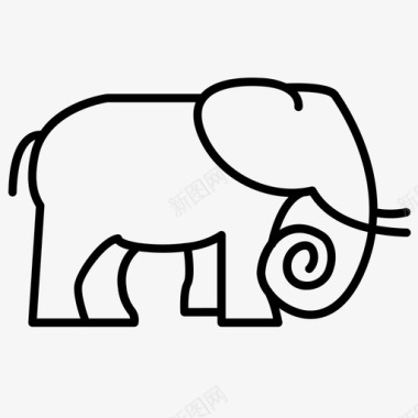 大象动物丛林图标图标