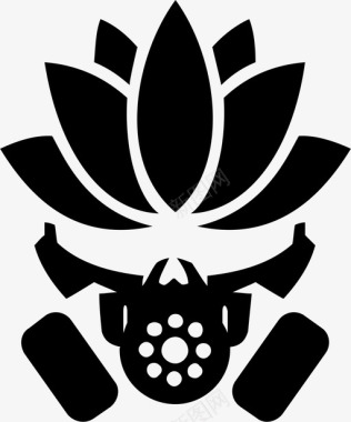 莲花防毒面具人物毒药图标图标