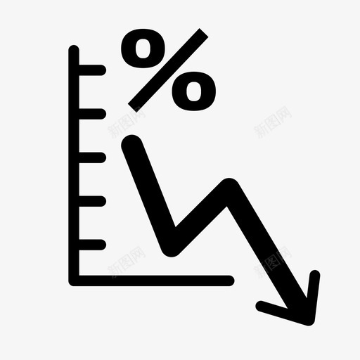 利率下降下降百分比图标svg_新图网 https://ixintu.com 下降 利率下降 百分比 金融要素