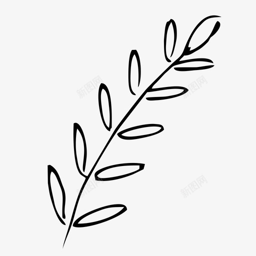 植物手绘草本图标svg_新图网 https://ixintu.com 手绘 植物 素描 自然 草本