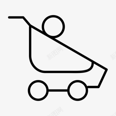 婴儿推车童车儿童图标图标