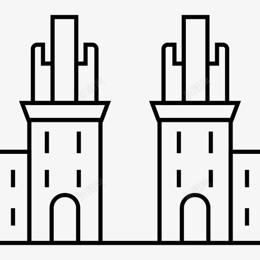 明斯克建筑地标图标svg_新图网 https://ixintu.com 地标 建筑 旅游 明斯克 纪念碑 首都世界地标线