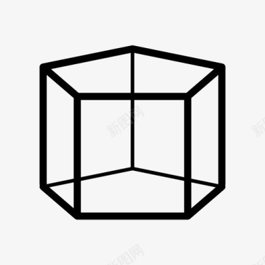 五角棱镜三维形状几何形状图标图标