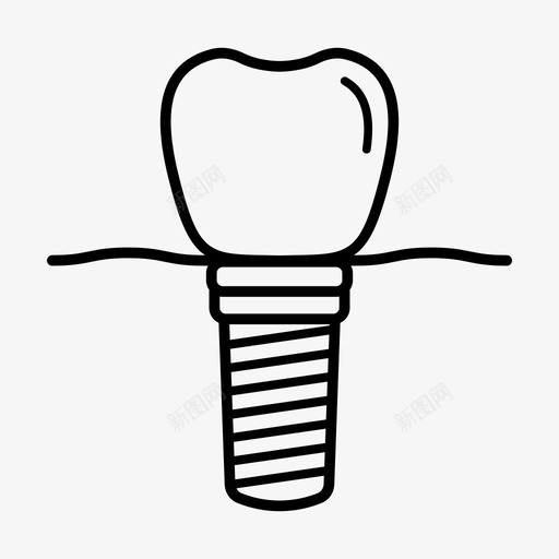 种植牙人工牙牙科治疗图标svg_新图网 https://ixintu.com 人工牙 牙医 牙科治疗 种植牙