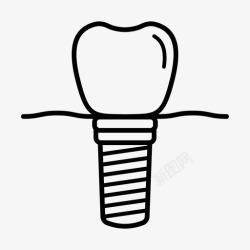 人工种植的种植牙人工牙牙科治疗图标高清图片