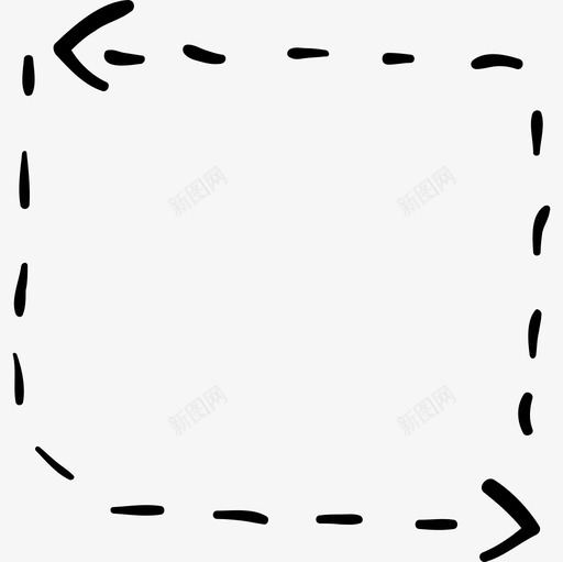 带折线的循环箭头手绘箭头黑色图标svg_新图网 https://ixintu.com 带折线的循环箭头 手绘箭头 黑色