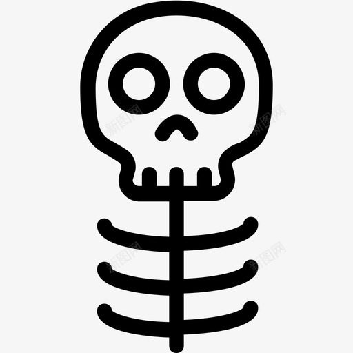骨骼放射学头骨图标svg_新图网 https://ixintu.com x光 医疗和健康平滑线图标 头骨 拍X光线 放射学 骨骼