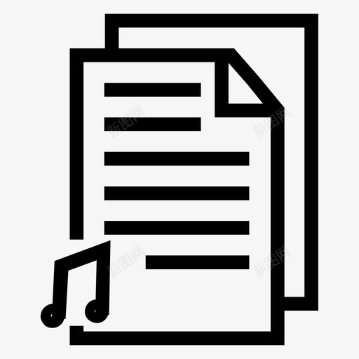 文件数据音乐图标svg_新图网 https://ixintu.com 报告 数据 文件 文件行 纸张 表格 音乐