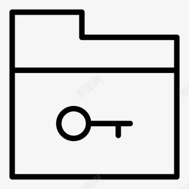 锁文件夹钥匙保护图标图标