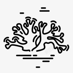 礁珊瑚水生海洋图标高清图片