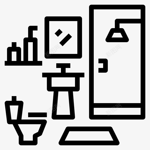 浴室设施卫生间图标svg_新图网 https://ixintu.com 卫生间 家居装饰 浴室 淋浴 设施