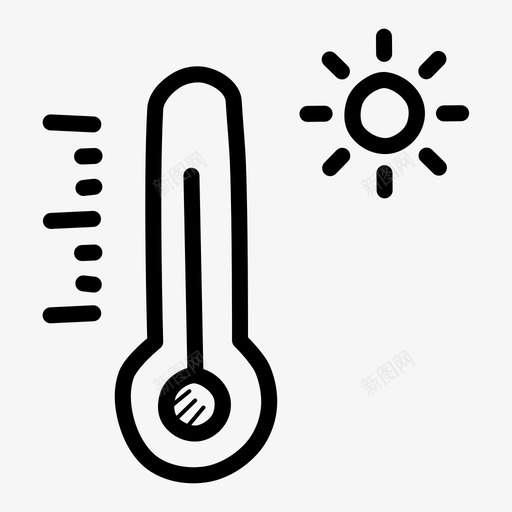 温度热测量图标svg_新图网 https://ixintu.com 夏季涂鸦 天气 太阳 测量 温度 温度计 热