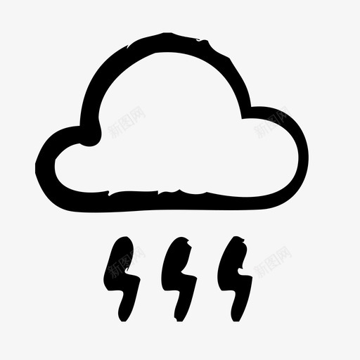 雷声天气预报天气图标svg_新图网 https://ixintu.com 天气 天气预报 粗略的 雷声