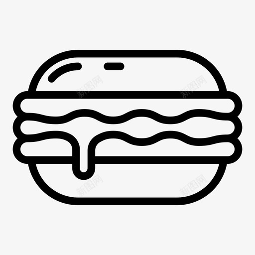 汉堡快餐三明治图标svg_新图网 https://ixintu.com 三明治 快餐 汉堡