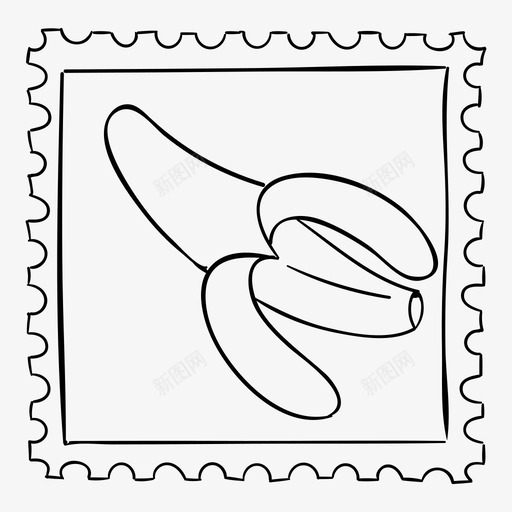 邮票香蕉邮件图标svg_新图网 https://ixintu.com 标记 邮件 邮寄 邮票 香蕉