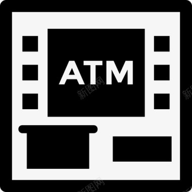 自动取款机提款机银行和金融实体图标图标
