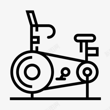 固定自行车自行车健身图标图标