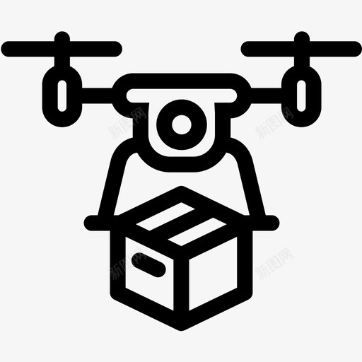 无人机交付包装运输图标svg_新图网 https://ixintu.com 包装 商务电子商务物流概述 无人机交付 运输