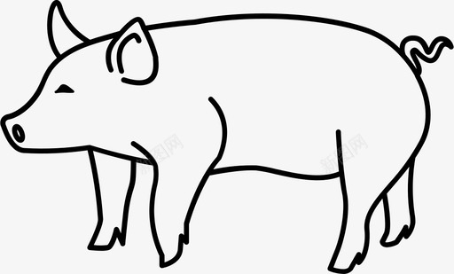 猪培根家养图标svg_新图网 https://ixintu.com 农场 哺乳动物 培根 家养 小猪 猪 猪肉