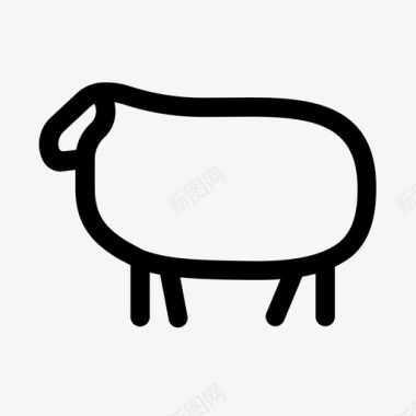 绵羊母羊农场图标图标