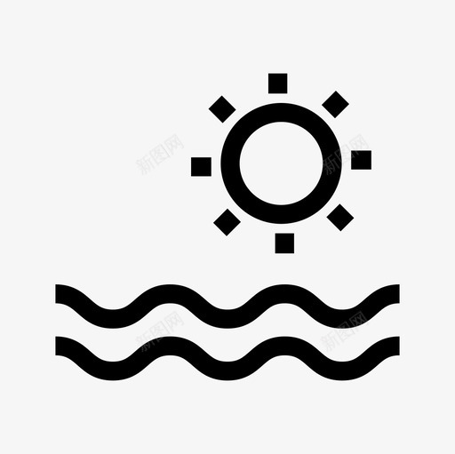 夏天的海海滩太阳图标svg_新图网 https://ixintu.com 假期 夏天的海 太阳 暑假大纲图标集 海滩