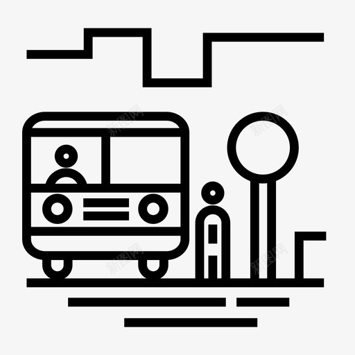 巴士站城市车辆图标svg_新图网 https://ixintu.com 城市 城市元素 巴士站 车辆