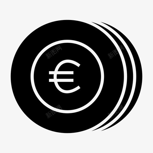 欧元硬币货币图标svg_新图网 https://ixintu.com 支付 欧元 欧元硬币 硬币 货币