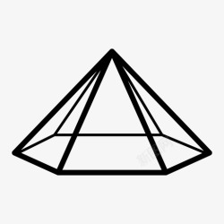 金字塔形六角形金字塔三维形状几何图形图标高清图片