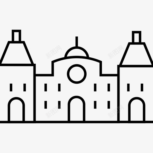 卢森堡建筑地标图标svg_新图网 https://ixintu.com 卢森堡 地标 建筑 旅游 纪念碑 首都世界地标线