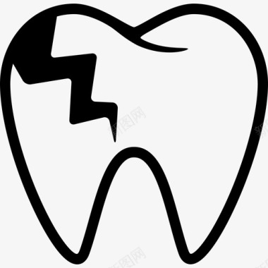 损坏的牙齿医学的牙齿的图标图标