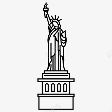 自由女神像美国旅游业图标图标