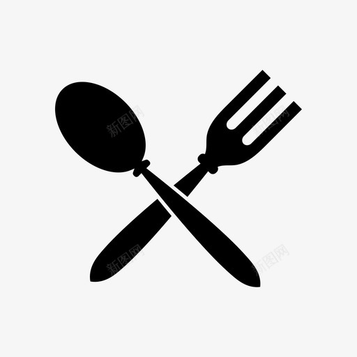 叉子和勺子厨房厨房工具图标svg_新图网 https://ixintu.com 厨房 厨房工具 叉子和勺子 器具