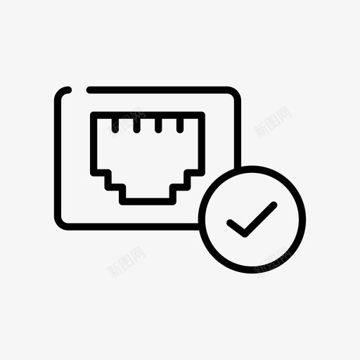 已连接设备以太网图标svg_新图网 https://ixintu.com 互联网精简 以太网 外围设备 已连接 成功 设备
