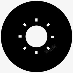 全亮太阳全亮度光线图标高清图片