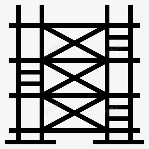 脚手架攀爬建筑图标svg_新图网 https://ixintu.com 场地 建筑 建筑建筑 攀爬 脚手架 金属