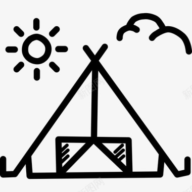 帐篷露营度假图标图标