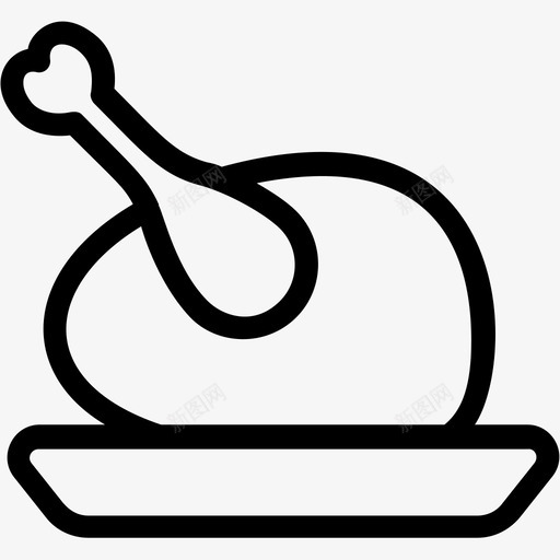 烤肉鸡肉食物图标svg_新图网 https://ixintu.com 烤肉 烧烤 酒店平滑线条图标 食物 餐食 鸡肉